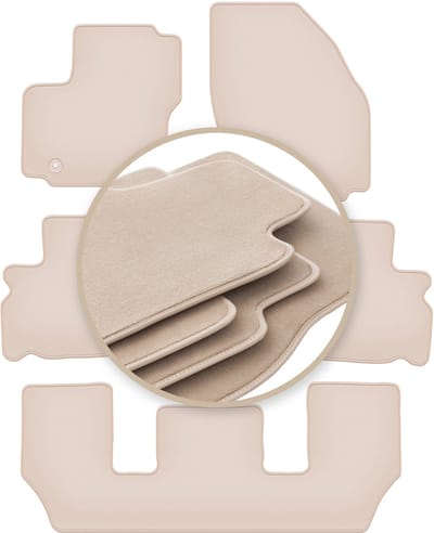 PREMIUM beige vloermatten voor: Ford Galaxy MK2 7-zitter 2006-2011