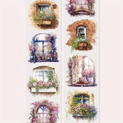 Autocollants en PET Style Rétro, 1 Rouleau Imperméable Fournitures de Scrapbooking Idéal pour Décorer les Agendas et les Emplois du Temps, Autocollants, Fournitures de Junk Journaling