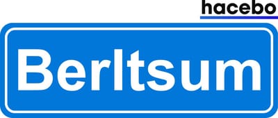 Hacebo - Plaatsnaam Sticker - 29x10 CM - Berltsum sticker - Verkeersborden sticker - grappige cadeaus - Berltsum