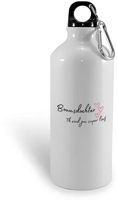 Hacebo® - bonusdochter ik vind jou super lief waterfles - Dochter - de liefste bonusdochter - verjaardag - cadeautje voor dochter - dochter artikelen - kado - geschenk - water fles - 400ML