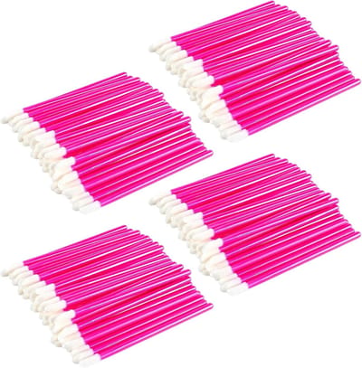 1000 stuks lippenpenseel-applicators, 95 mm, roze contourkwast voor lipgloss, make-up en cosmetica toepassingen