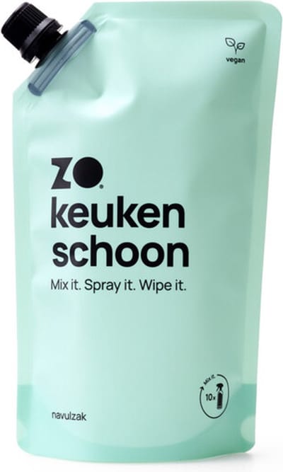 ZO Keuken Schoon Navulzak - Geconcentreerde Keukenreiniger - Voor 10 x navullen - 100% Natuurlijk en Vegan - Citroengeur