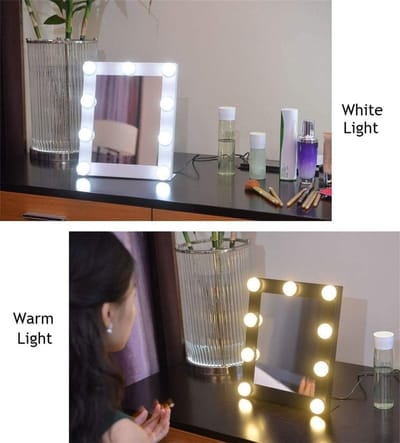 Verlichte Make-up Spiegel - Kaptafel Spiegel - Perfecte Make-up - 9 LED Lampen - 3000 Gram - Wit