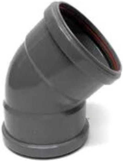 Afvoer pvc manchet - Bocht 45° - 2x mof - 125mm