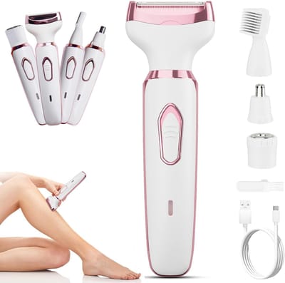 4 In 1 Elektrisch Scheerapparaat Voor Vrouwen - Bikini Trimmer - Lichaamsscheerapparaten - Haartrimmer Voor Gezicht Neus En Wenkbrauwen