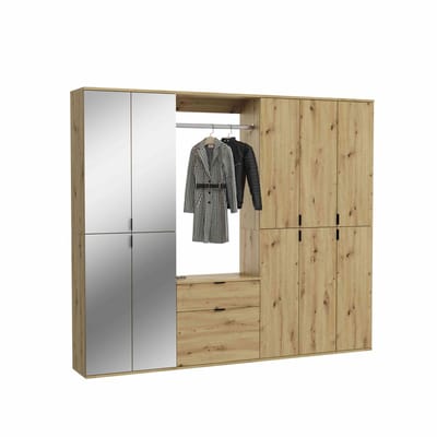 Garderobecombinatie Projektx4-delig X07G2S18 - 213cm x 193cm x 34cm