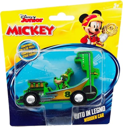 Disney Racewagen Goofy Junior 15 Cm Hout Groen