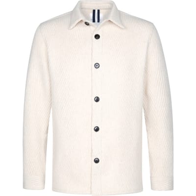 Overshirt Profuomo beige effen wol