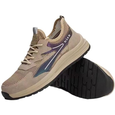 Chaussures d'assurance travail pour hommes, chaussures de sécurité anti-écrasement et anti-perforation, respirantes, résistantes à l'usure et antidérapantes 45