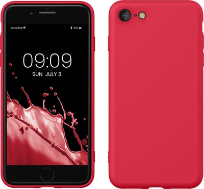 kwmobile telefoonhoesje geschikt voor Apple iPhone SE (2022) / iPhone SE (2020) / iPhone 8 / iPhone 7 - Hoesje voor smartphone - Back cover in granaatappelrood