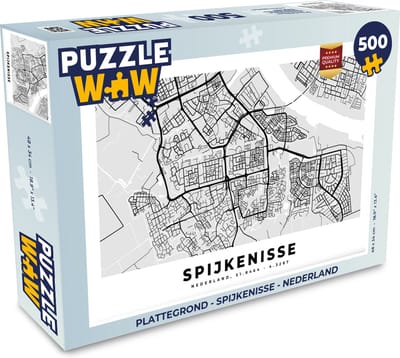 Puzzel Plattegrond - Spijkenisse - Nederland - Legpuzzel - Puzzel 500 stukjes - Stadskaart