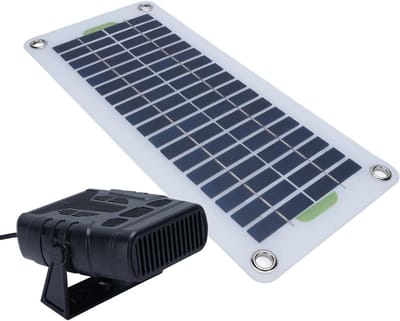 Zonnepaneel Verwarming - Draagbare Heater - Buitenverwarming - 30W Monokristallijn - 360 Graden - Zwart
