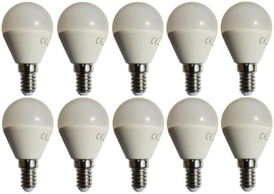G45 kogellamp 10 stuks | E14 LED lamp 6W=50W | daglichtwit 6400K