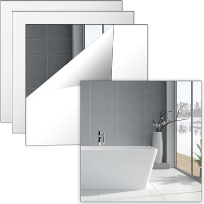 RONN® Plakspiegel Rechthoek - Passpiegel Deur - Zelfklevende Spiegel 4 Stuks- Transparant - 40cm x 30cm x 1cm