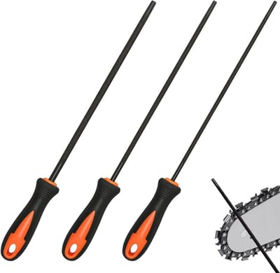 Vijl voor kettingzaag, 3 stuks, kettingzaag slijpen met handvat, archiefhouder paardenvijl en snelleer, duurzaam en duurzaam, er zijn 3 maten van 4,0 mm, 4,8 mm, 5,5 mm voor doe-het-zelvers en