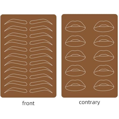 Pratique Multifonctionnelle Silicone Double Face Sourcil Œil et Lèvre Lentilles de Contact Sourcil Silicone Cuir Faux beige