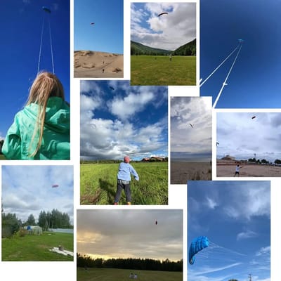 Damenzo - Parachute - Stuntvlieger - Strandvlieger - Vlieger - Parafoil - 87,9x87,9 cm - 2,5 meter dubbele lijn - Groen