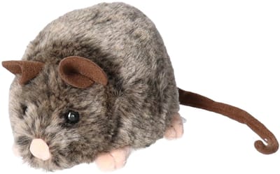 Nature Planet pluche knuffeldier muis - grijs/bruin - 12 cm - muizen knuffels - dieren voor kinderen
