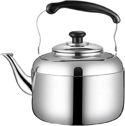 Geklokte Waterkoker - Fluitketel Roestvrijstaal - Water Koken - Dikke Bodem - 16cm - Zilver