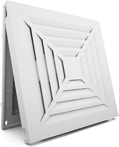 Ventilatie rooster - Lucht rooster - Luchtcirculatie verbeteren - Aluminium met ABS - 30x30 cm - Wit
