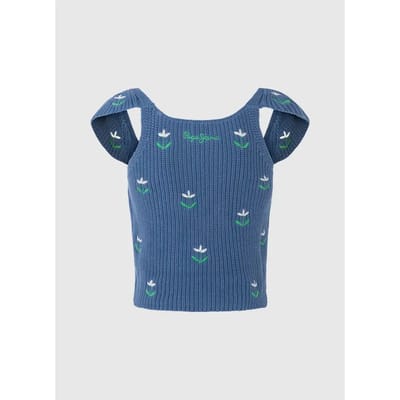 Pepe Jeans Greer Korte Mouw Top Blauw S Vrouw