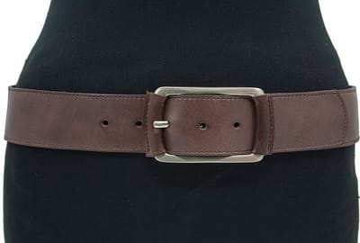 Donkere taupe heup riem - Dames riem - 4.5 cm breed - Leer - Brede riem - Casual - Maat 90