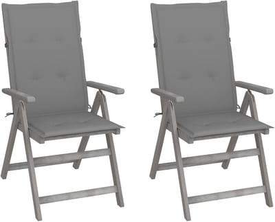 Tuinstoelen Set - Buitenstoelen - Buiten Ontspannen - Verstelbare Rugleuning - 51 x 27.5 cm - Grijs