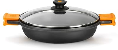 Kookpan 36 cm van gegoten aluminium in zwart - Ideaal voor elke maaltijd
