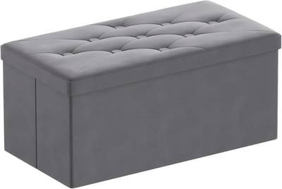 Opvouwbare Zitbank met Opbergruimte - Fluwelen Kist voor Woonkamer, Slaapkamer en Hal - 80 x 40 x 40 cm