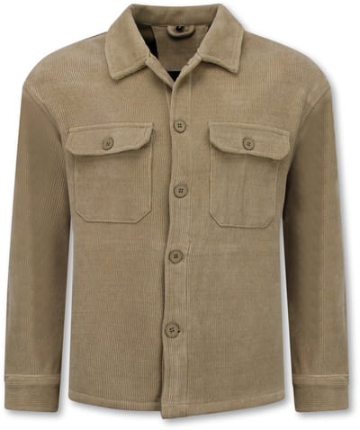 Heren Flannel Overshirt met Zakken - Tussenjas Heren - 520 - Bruin