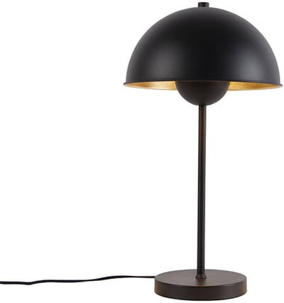 QAZQA magnax - Retro Tafellamp - 1 lichts - H 51 cm - Zwart Goud - Woonkamer | Slaapkamer