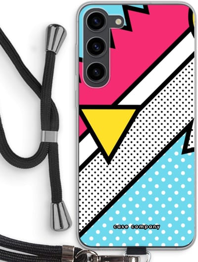Case Company® - Hoesje met koord geschikt voor Samsung Galaxy S23 Plus hoesje met Koord - Pop Art #3 - Telefoonhoesje met Zwart Koord - Bescherming aan alle Kanten en Over de Schermrand