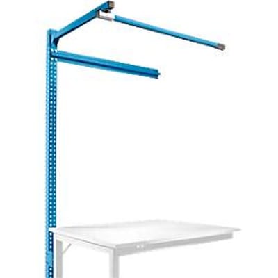 Opbouwframe met giek, Aanbouwtafel STANDAARD werktafel-/werkbank UNIVERSAL/PROFI, 1250 mm, lichtblauw