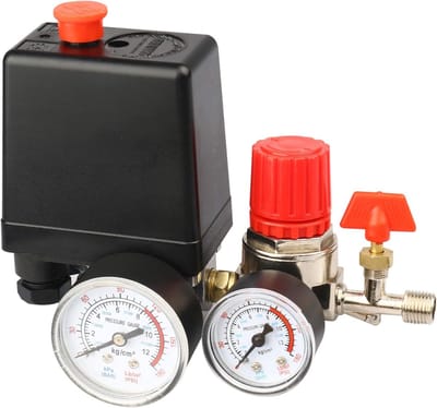 Regulator voor luchtcompressor - Controleklep - Drukschakelaar met 72.5 tot 175 psi - Meetinstrumenten G1/4 inch - 1 gat 220 V voor het bedienen van de luchtcompressorpomp