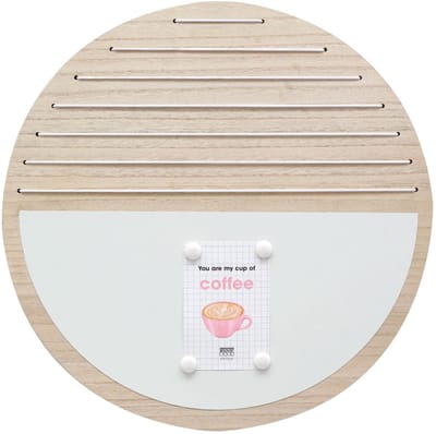 Deknudt Frames memobord - naturel hout - magnetisch - rond - 50cm