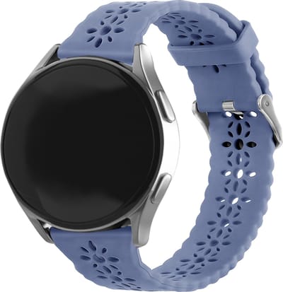Strap-it Smartwatch bandje siliconen patroon 20mm - Geschikt voor Samsung Galaxy Watch 7 (40 & 44mm) / Watch 6 (Classic) / Watch 5 (Pro) / Watch 4 (Classic) / Watch FE / Watch 3 41mm / Watch 1 42mm / Active (2) - Amazfit Bip / - lavendel