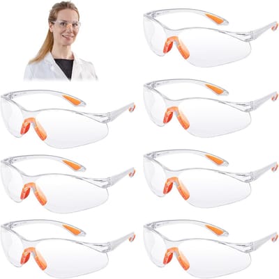 Veiligheidsbril transparant 8 stuks voor werk laboratorium stofdicht schietsport kinderen heren en dames