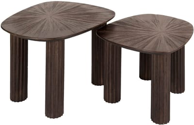 Luxe Salontafel set van 2 - Salontafel Buiten (62x50x43cm) - Salon Tafel - Salontafel Woonkamer - Bijzettafel voor Buiten / Woonkamer / Tuin - Bijzettafeltje Tuin / Woonkamer / Buiten - Bijzettafeltjes Woonkamer
