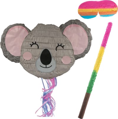 Funny Fashion Verjaardag Pinata Koala - 42 x 25 cm - papier - set met stok 54 cm en masker