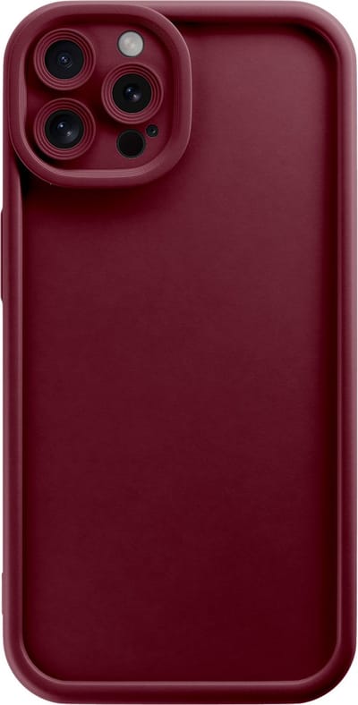 Casimoda® hoesje - Geschikt voor iPhone 12 Pro - Effen Rood - Effen telefoonhoesje met lensbescherming - TPU - Backcover - Rood
