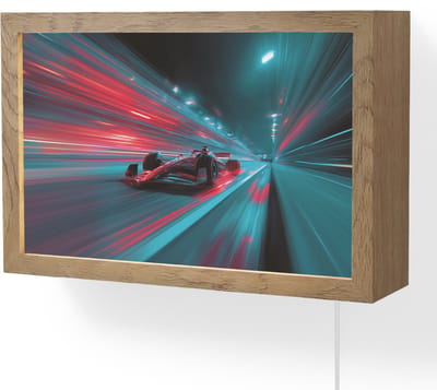 Wandlamp 30x20 cm - Oplaadbaar - Raceauto - Rood - Snelheid - Wandlampen binnen woonkamer - Slaapkamer lamp met kabel - Decoratieve nachtlamp - Vloerlamp snoer
