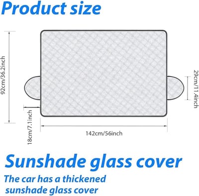 Famanu – Voorruitafdekking voor auto's en uv-bescherming - zonwering - voor buiten - opvouwbare afdekking voor limousines - SUV's en terreinwagens met bescherming tegen ijs - sneeuw en uv-straling (143 x 92 cm)
