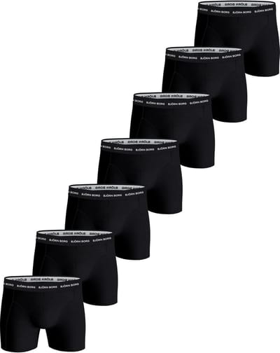 Björn Borg Cotton Stretch boxers - heren boxers normale lengte (7-pack) - zwart - zwart - zwart - zwart - zwart - zwart - zwart