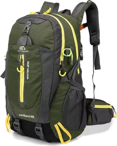 CarryQuest® - 40L Rugzak Compact - Lichtgewicht Wandelrugzak & Travel Backpack - Waterafstotend Nylon - Rugventilatie - Frontloader/Toploader - Borstband & Heupriem - 52x33x20 cm