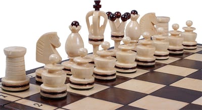Schaakset compleet met schaakbord en brons gevulde schaakstukken - Decoratief Schaakspel met Uniek Design