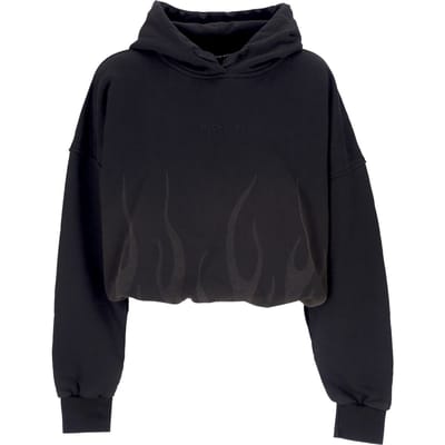 Corrosive Flames Hoodie Zwarte cropped dameshoodie