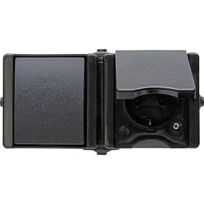 Kopp ProAQA combinatie WCD/wissel RA opbouw spatwaterdicht Zwart IP44 horizontaal