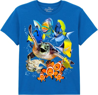 KIDS Vissen Schildpad Reef Selfie The Coloured House KIDS T-shirt XL