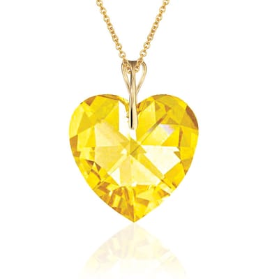 Montebello Ketting Mila HG104 - Swarovski Hart - 925 Zilver Verguld - Ø18mm - 50cm