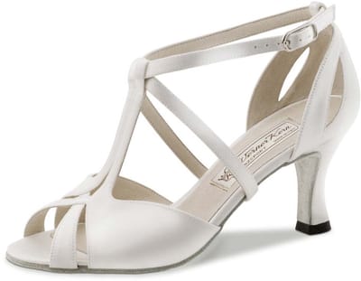 Werner Kern Francis Dansschoenen Dames Wit Satijn - Bruidsschoenen - Suede zool voor binnen - Bandjes over de wreef - Salsa, Latin, Bachata, Kizomba - Werner Kern Bridal - Wit - 39 1/3